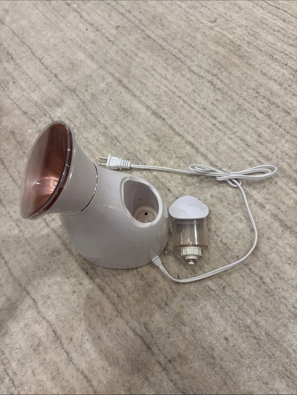 Derma Facial Steamer - White with Rose Gold Vent